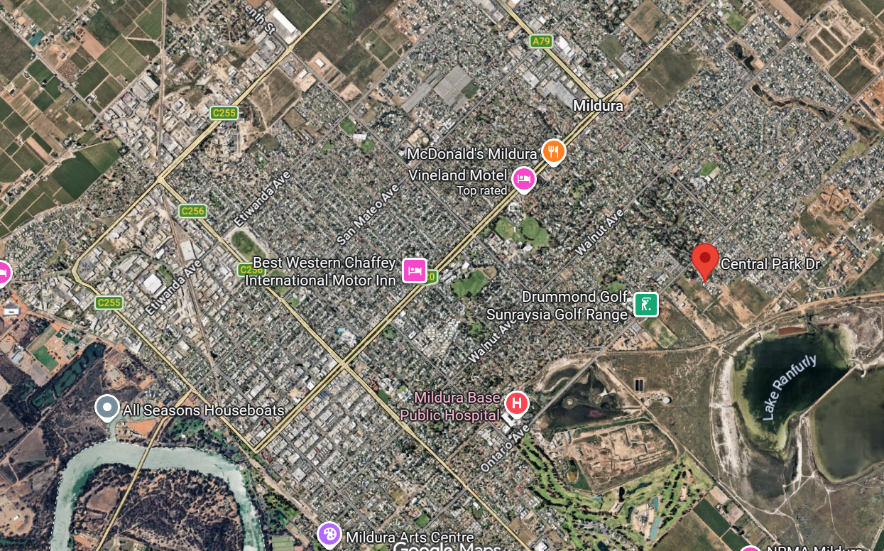 The Heartlands location on map - Central Park Drive, Mildura
